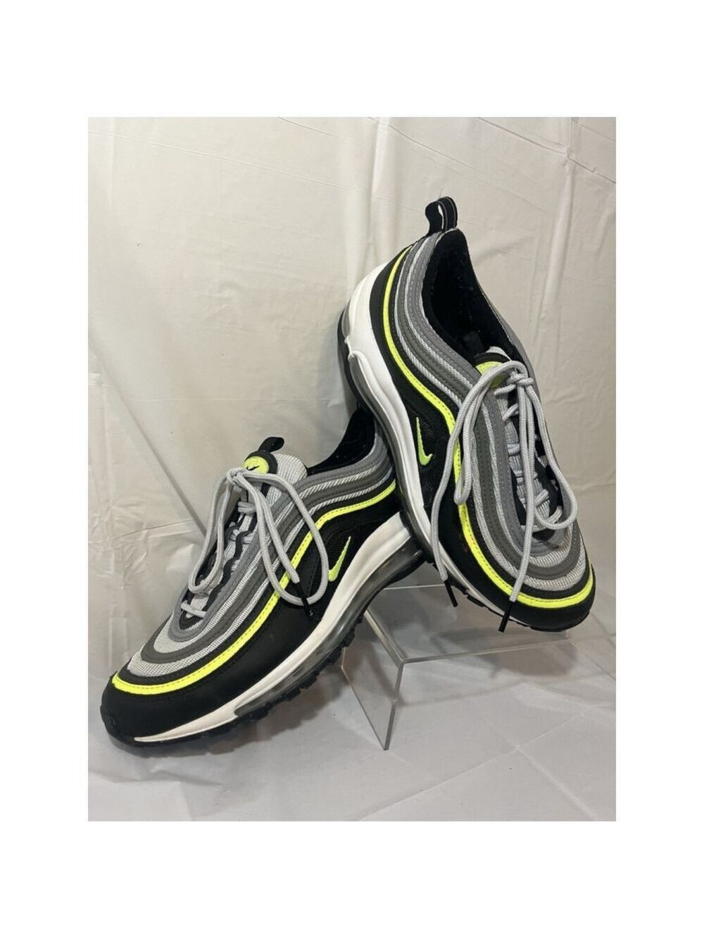 Nike Air Max 97 GS ‘Platinum Black Volt’ 921522-030 mens size 7